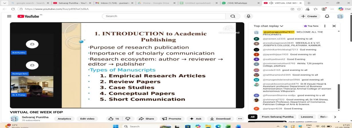 One Week Virtual International Faculty Development Program on “Global Research Pathways: Preparing for Post-Doctoral Fellowships and Research Paper Publication - photo 2
