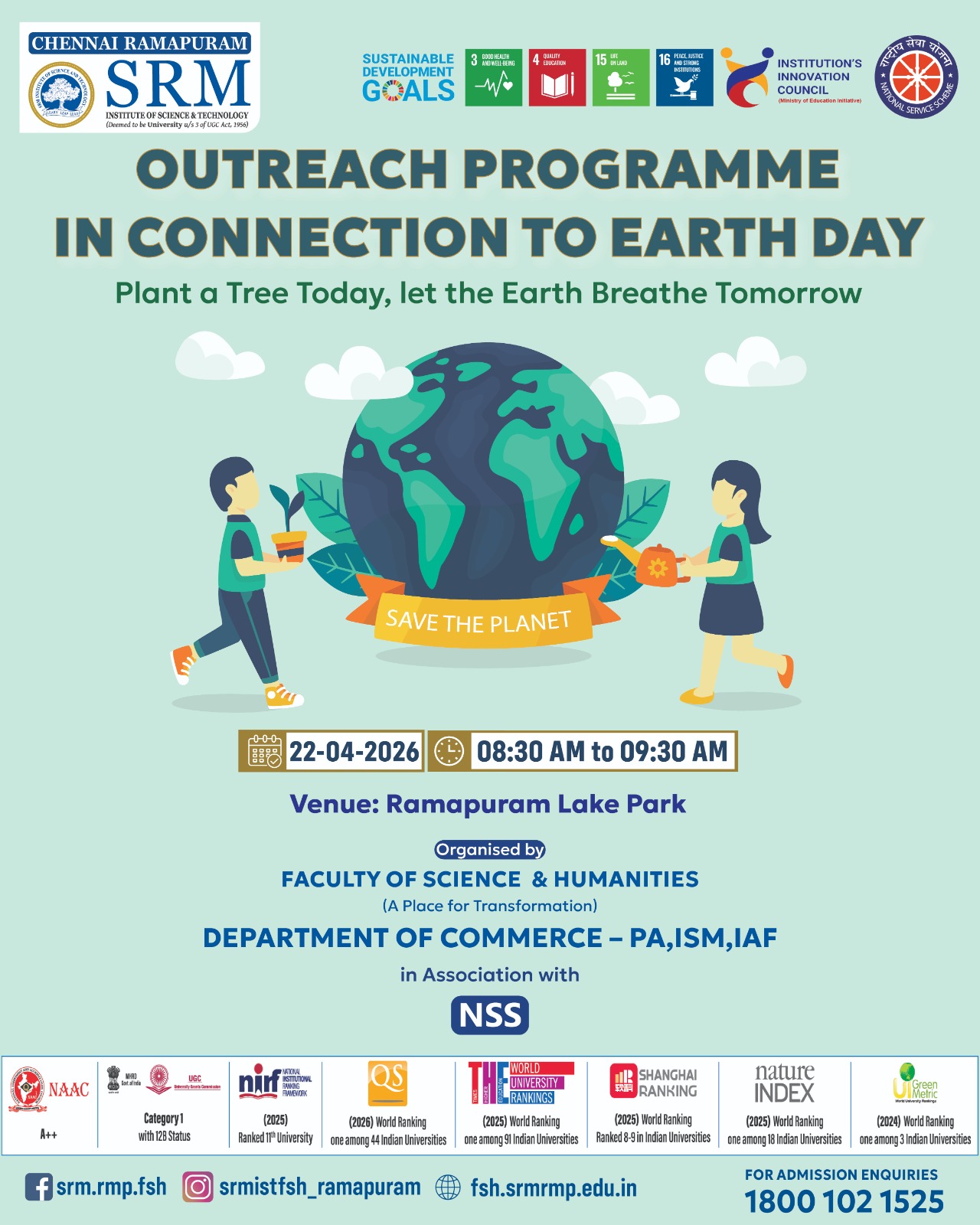 Outreach programme on Earth Day: “Plant a tree today, let the earth breathe tomorrow.