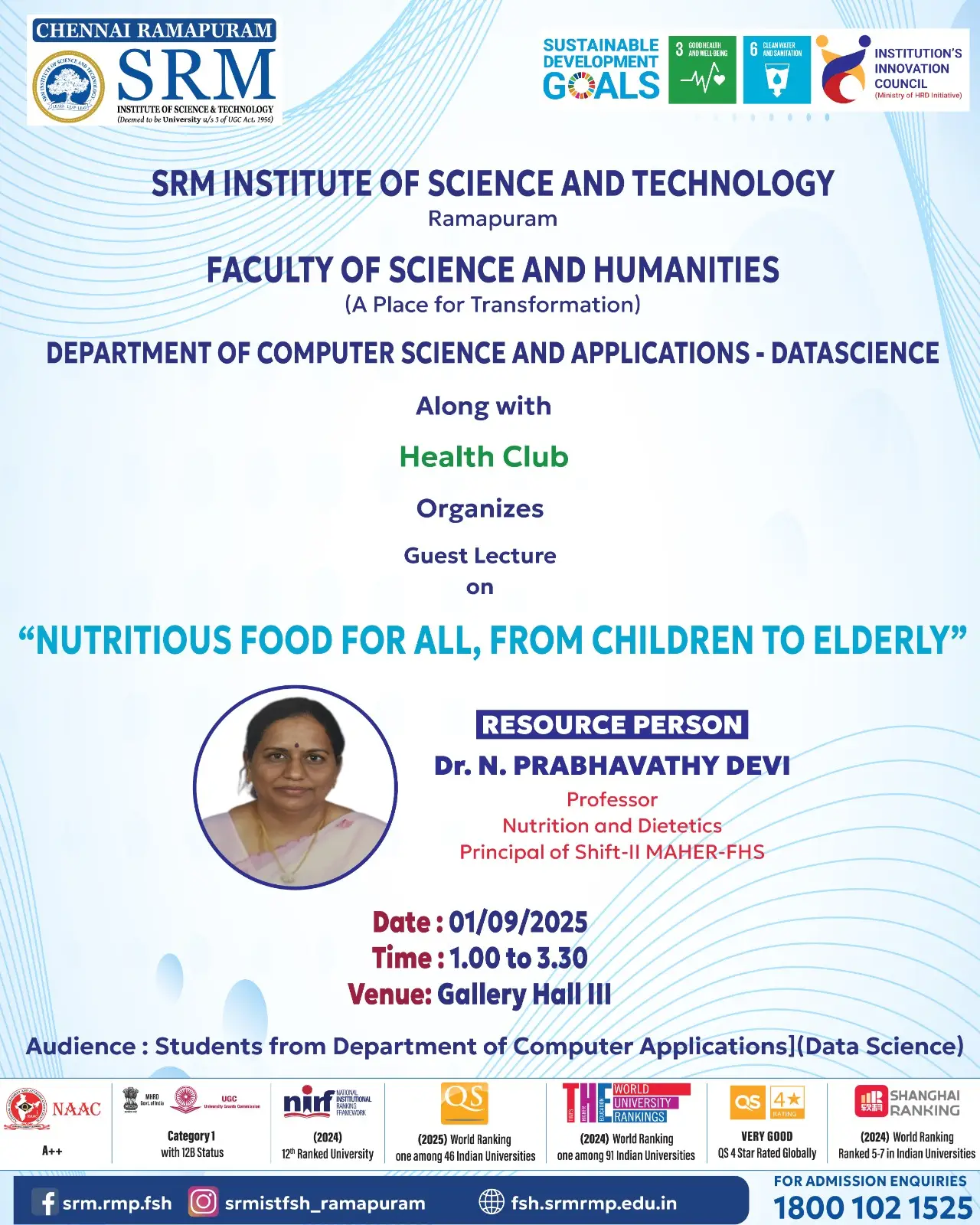 Guest Lecture: Nutritious Food  For All:  From Children  To Elderly