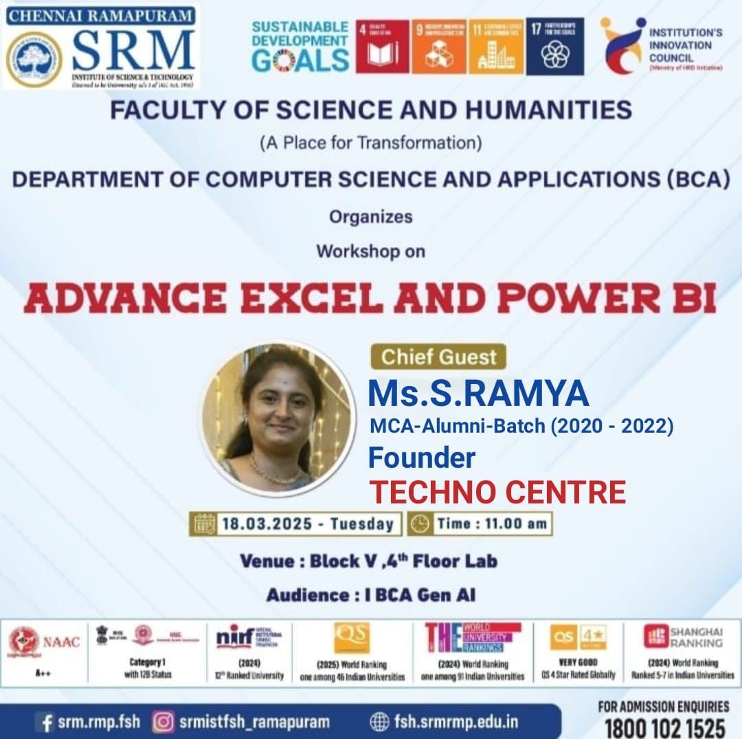 Workshop on “Advance Excel and Power BI”
