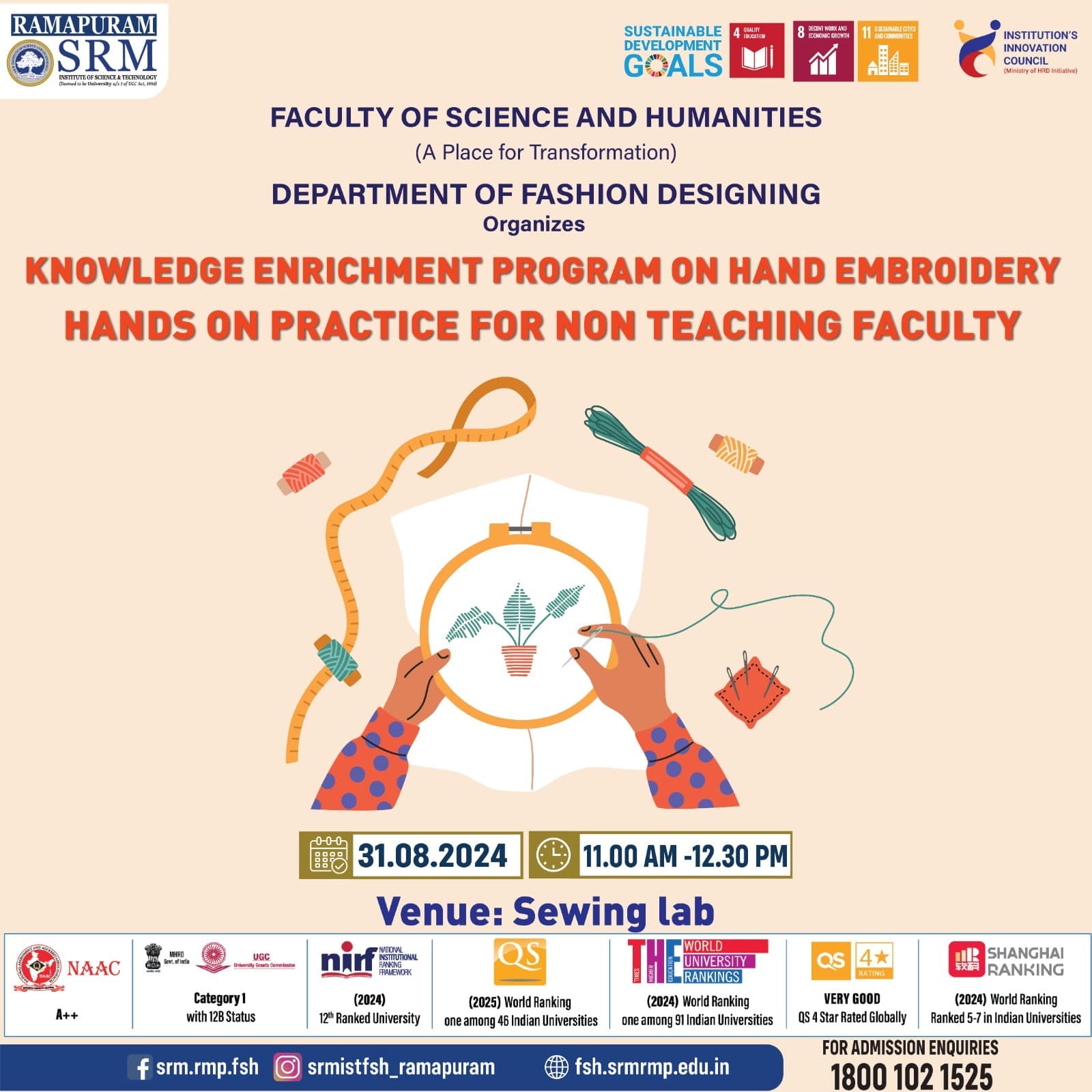 Knowledge Enrichment on Surface Embellishment for Non-Teaching Staff