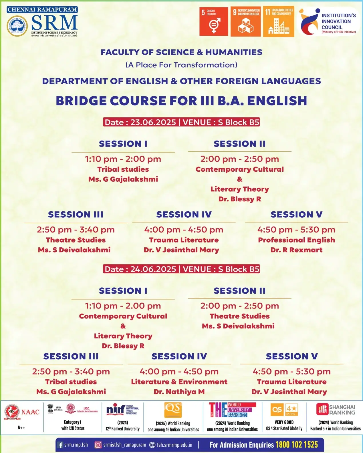 Bridge Course for III B.A. English