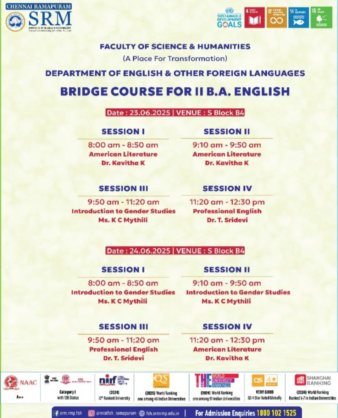 Bridge Course for II B.A. English