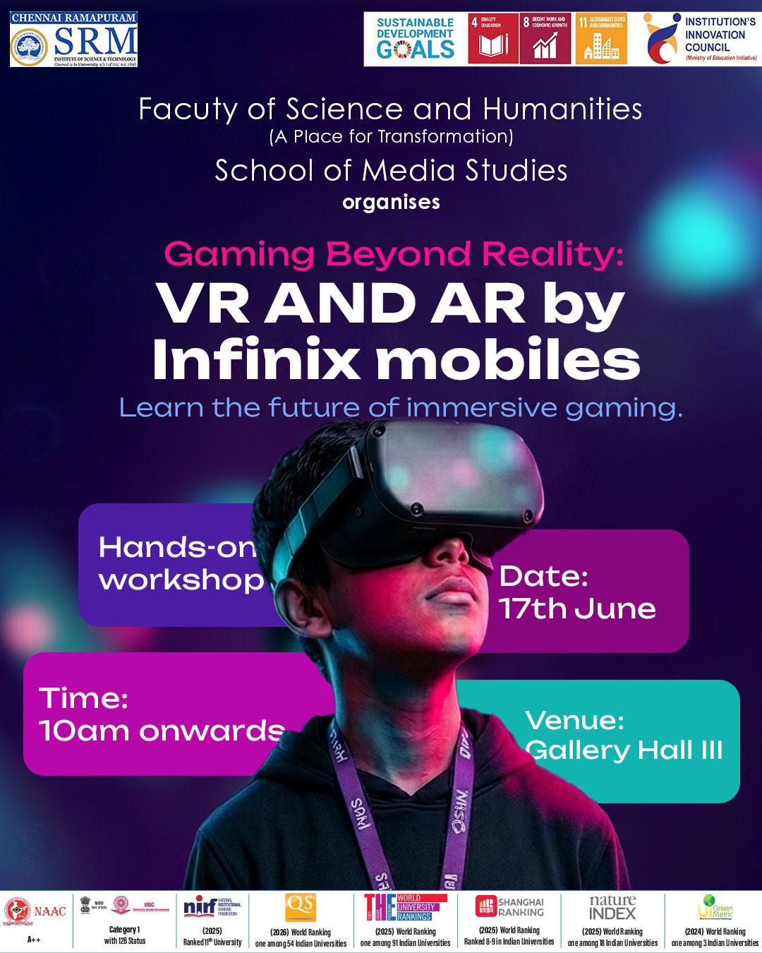 Gaming Beyond Reality: VR and AR Workshop in Collaboration with Infinix Mobile