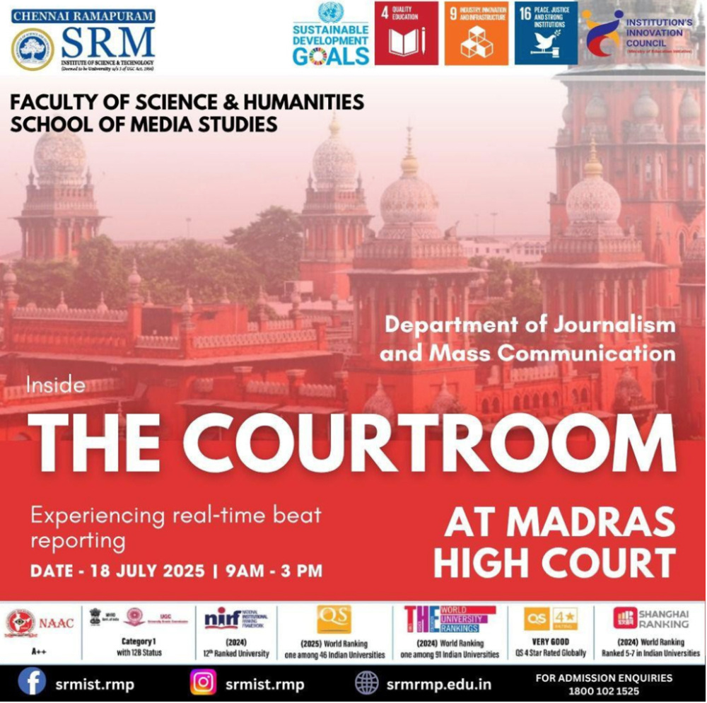 Students gain The Courtroom Experience, A Journalist's Perspective Madras High Court
