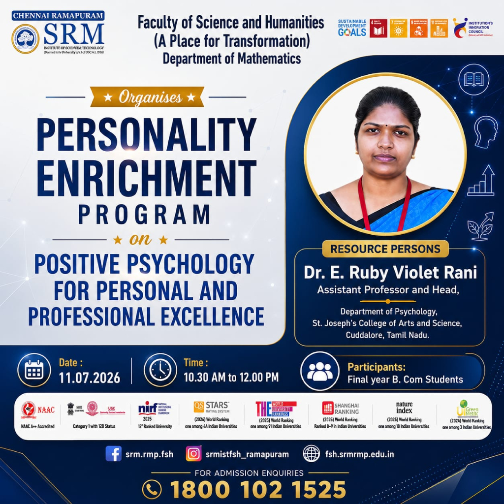 Personality Enrichment Program on “Positive Psychology for Personal and Professional Excellence”