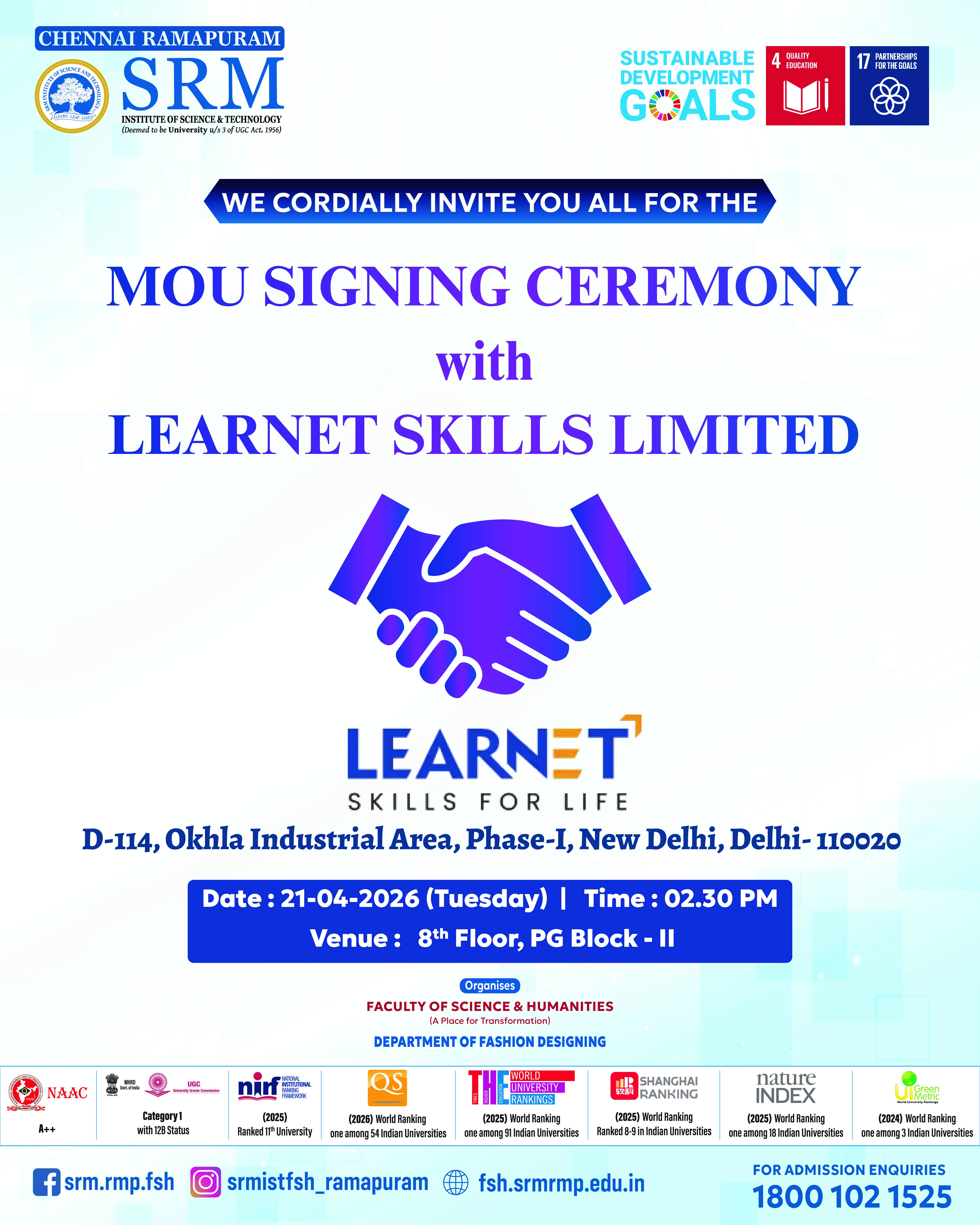 MoU with Learnet Skills Limited