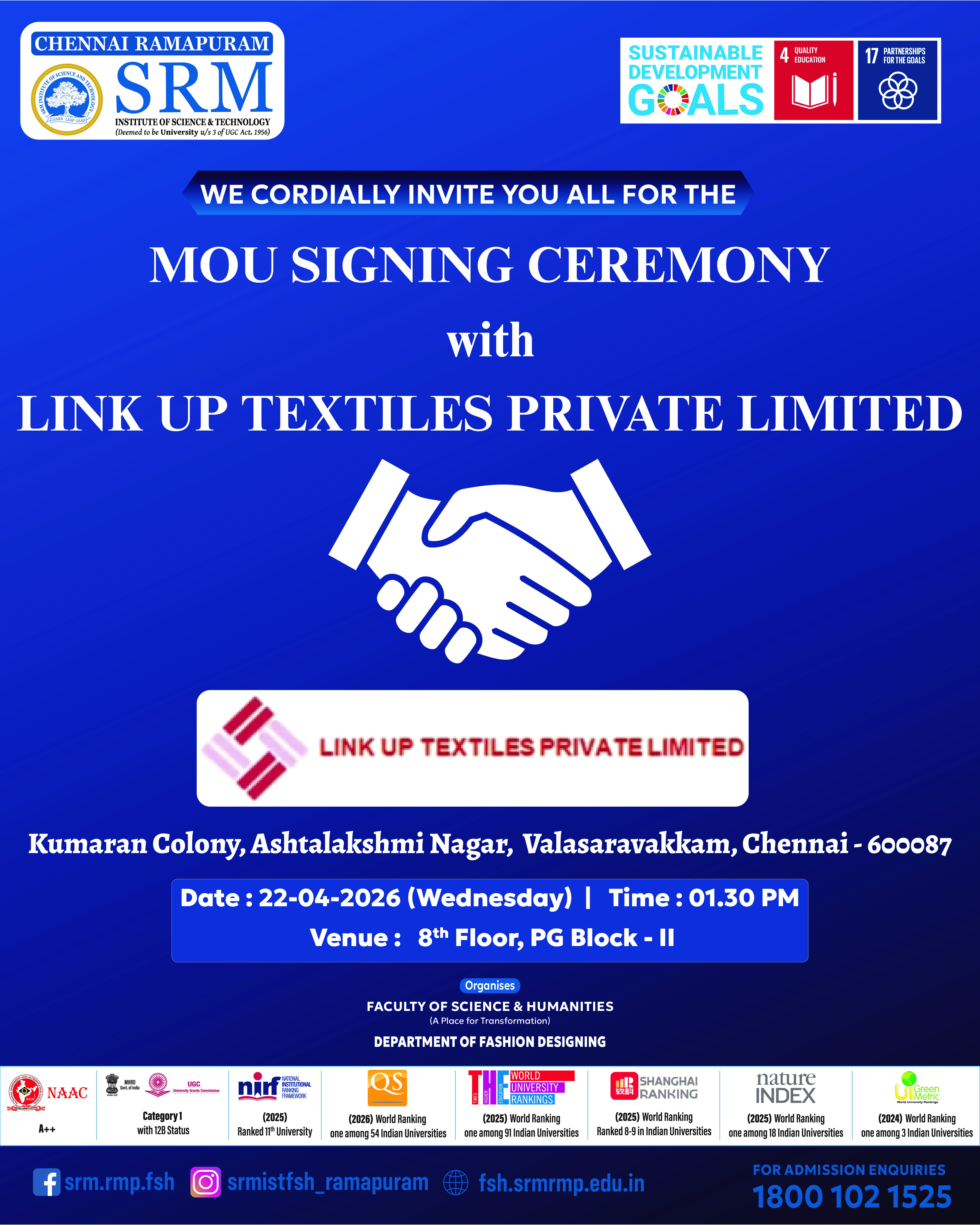 MoU with Linkup Textiles Private Limited