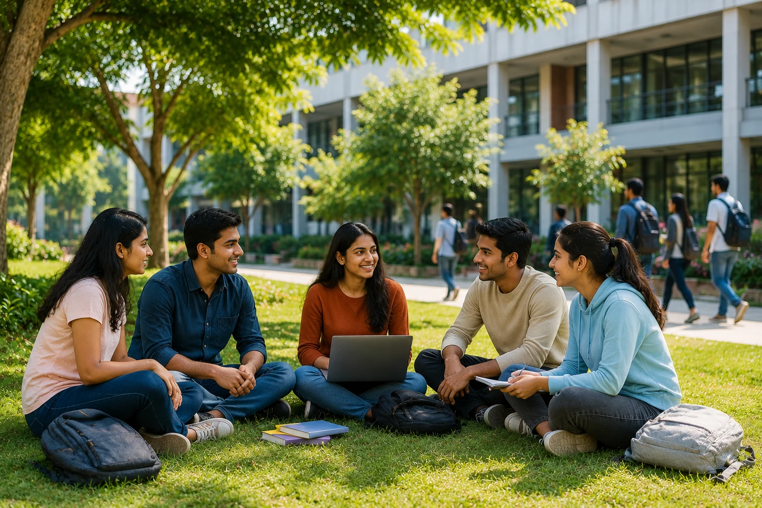 Students engaging in campus activities