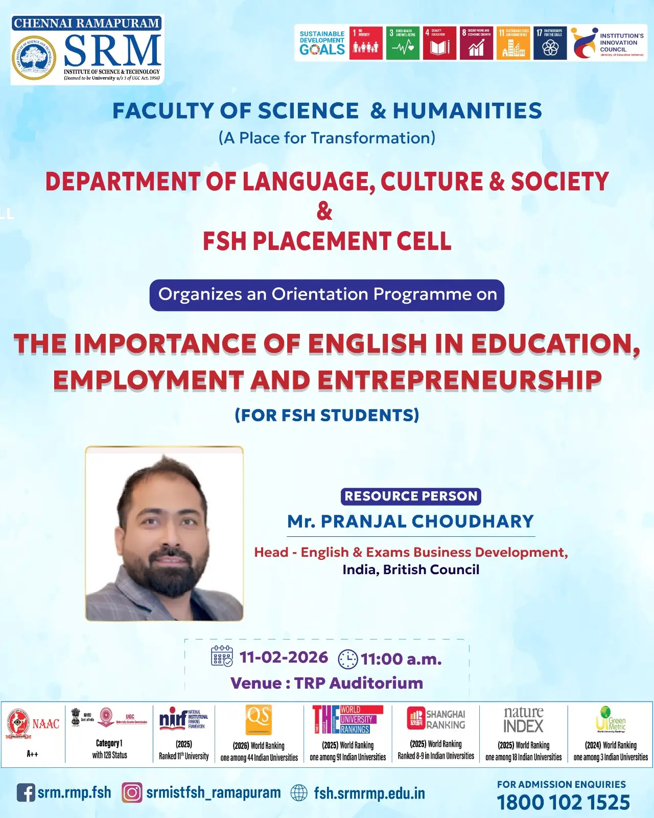 Orientation Programme on The Importance of English in Education, Employment and Entrepreneurship