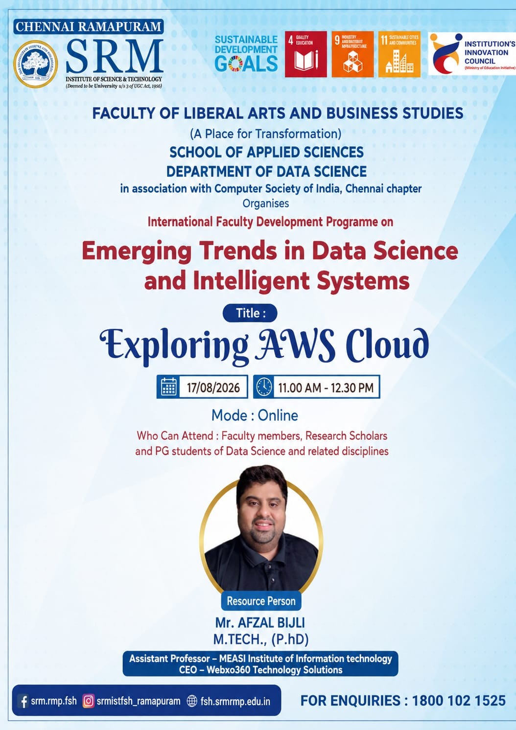 International Faculty Development Program–Emerging Trends in Data Science and Intelligent Systems