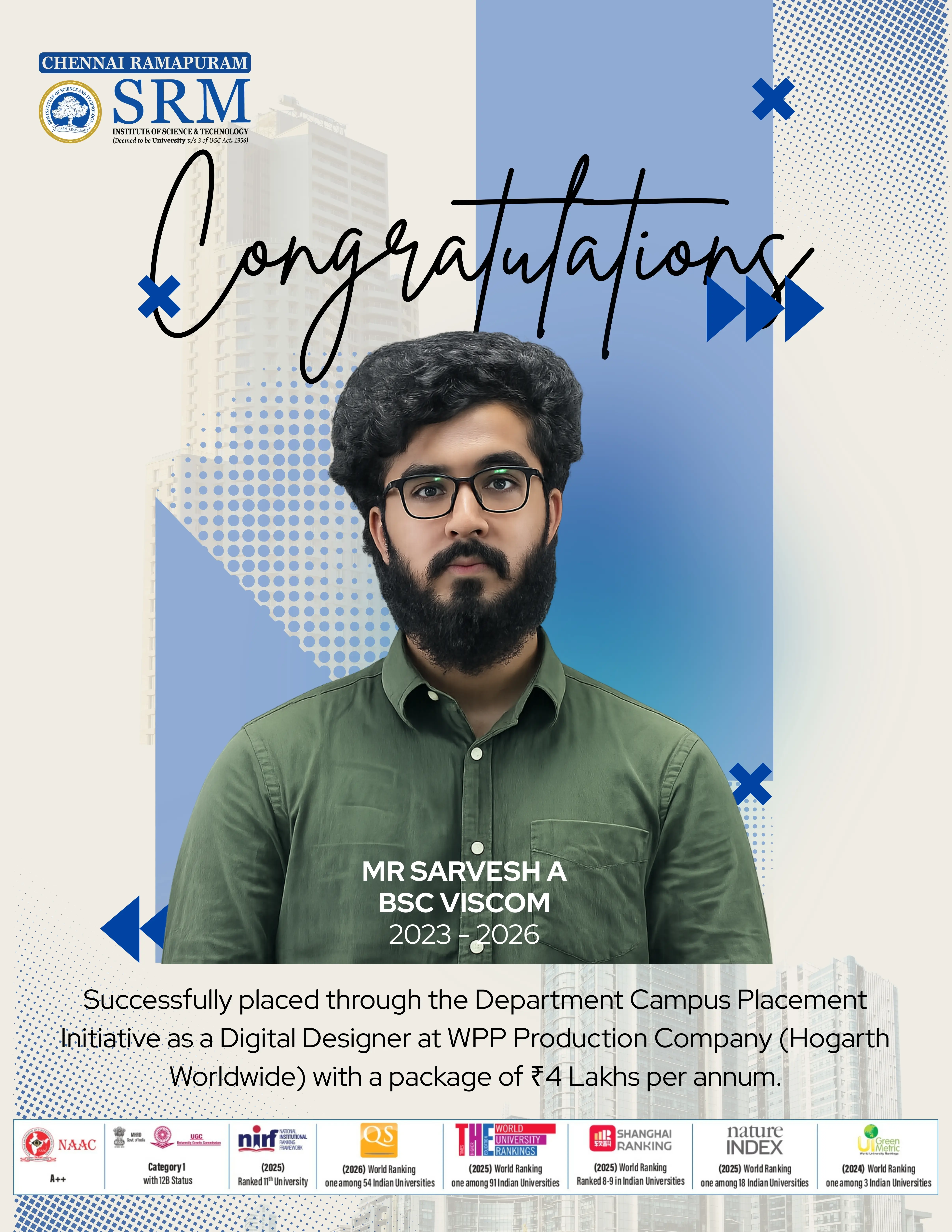 Mr Sarvesh A Placement Poster